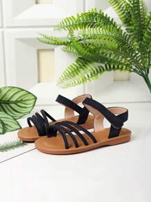 Sandales plates de vacances à la mode et jolies pour filles, printemps/été - Bleu azur - Voir 1