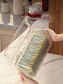 1 pièce Boîte de rangement multifonctionnelle transparente à rabat, convenant pour les médicaments, les collations, les cosmétiques et la papeterie - panier de bureau en plastique, sac organisateur de cosmétiques, transparent, étui à crayons