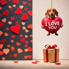 1pc "I LOVE YOU" Cute Dog Keychain - Couple Keychain, Suitable For Backpacks, Keychains, Wallets, DIY Holiday Gifts, And Holiday Occasions, Backpack Pendant With Unique 2D Design, Valentine's Day