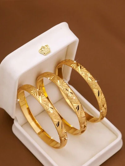 1/3/6 件 24k 镀金手工枫叶手镯，适合女性日常佩戴和送礼，无盒子