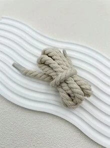 1 对（2 件）8 毫米手工 3 股编织扁平鞋带，彩色和黑色简约复古时尚风格，DIY 加厚装饰鞋带和拉绳