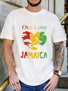 Casual And Comfortable Pure Cotton Short Sleeve T-Shirt With Round Neck And Funny Slogan Print 190gsm