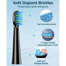 成人电动牙刷，8 个刷头，牙齿美白，持续时间 60 天，5 种模式，适合家庭、旅行