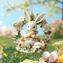 1 件复活节彩蛋和兔子亚克力 2D 平面多用途悬挂装饰 - 汽车、手机、背包、钥匙扣装饰的完美选择 - 春季庆祝活动的理想选择 - 复活节彩蛋和可爱的兔子悬挂饰品 - 可用于复活节、情人节、生日、周年纪念日和其他场合 - A - 查看 13