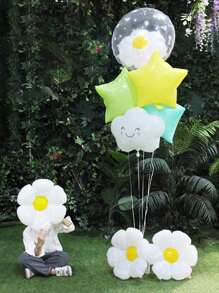 10pcs/Set Flower Shaped Balloon(2 Large, 3 Medium, 5 Small), 5pcs/Set S/M/L Sunflower Balloon, Oversized Floral Balloon For Photography Background Prop And DIY Balloon Decor Stickers, Multi-Option Daisy Foil Balloon Set For Fashion Party Decoration, Birthday, Wedding, Suitable For Party, Birthday, Gathering, Holiday Decor, Can Be Inflated With Helium Modern Floral Shaped Decoration Balloon