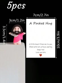 5/1 PVC Siliconen Materiaal Mini Jezus Beeld Paasdecoratie Ornament, Emotionele Ondersteuning, Emotionele Aanmoediging Cadeau Zak Knuffel Kaart, Een Beetje Dichtbij Van Mij Naar Jou, Gevuld Met Heel Veel Liefde En Dikke Knuffels Ook! Hou Heel Veel Van Jou, Jezus Zegen Je