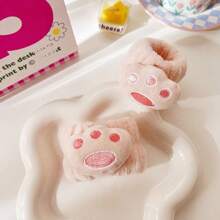 2 件套简约毛绒兔子腕带，适用于水疗和护肤的吸湿套，女孩面部清洁工具家居浴室装饰秋季装饰返校 - 彩色 - 查看 4