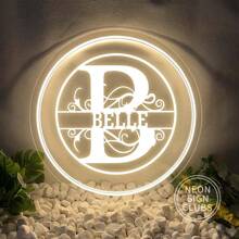 Custom Round LED Neon Sign - Personalized Wall Decor With 3D Engraving, Perfect For Weddings, Birthdays, Businesses & Bars - USB Powered Name Light Gift Gifts Graduation - Multicolor - View 10