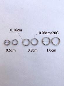 6 件/套 不锈钢简约金属圆环小巧耳环 女士女孩穿刺饰品 几何圆形螺旋耳夹 - 六件組不鏽鋼小耳圈 - 查看 9