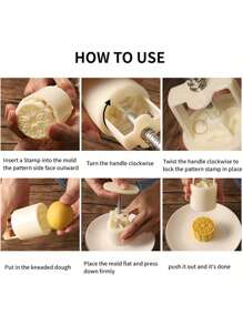 3pcs Chestnut MoonCake Mold Set 50g, Mid Autumn Festival DIY Hand Press Cookie Stamps Pastry Tool Moon Cake Maker,Mung Bean Cake Mould,Fruit Cookie Cutters For Baking,1 Mold 2 Stamps - White - View 7