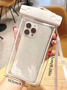 2 件白色和黑色夜光防水手机袋、手机防水袋、游泳外卖挂脖手机袋、荧光手机袋、户外运动游泳漂浮气囊水下摄影手机壳、手机防水袋、手机袋沙滩手机袋适用于 14 13 12 等手机（白色和黑色）