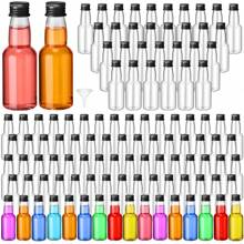 50Pcs Mini Liquor Bottles - Reusable Plastic 0.85oz/ 1.7oz /3.3oz/ 5oz Empty Spirit Bottle Plastic Alcohol Shot Bottles Airtight Shot Bottles Miniature Bottles For Party Favors- Miniature Bottles Juice Bottles For Weddings,Parties, Portable Accessories Storage