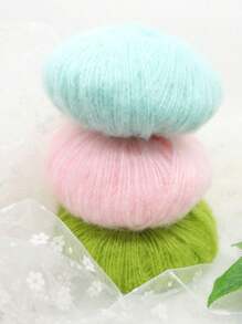 1/5 pezzi Filato di mohair da 330 m, colore dopamina, composizione: 15% lana, 15% mohair, 40% acrilico, 30% nylon, morbido filato per uncinetto e maglia di maglioni, sciarpe, scialli, cardigan, pon pon, 50 g