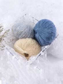 1/5 pezzi Filato di mohair da 330 m, colore dopamina, composizione: 15% lana, 15% mohair, 40% acrilico, 30% nylon, morbido filato per uncinetto e maglia di maglioni, sciarpe, scialli, cardigan, pon pon, 50 g