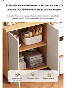 Aparador Cocina Organizadores Bufetera Mueble Multiusos 80cm - Blanco - Ver 4