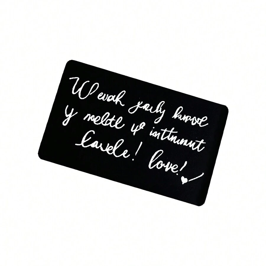 1 个金属雕刻钱包夹，带有“我爱你”信息 - 适合情侣、生日、周年纪念日、丈夫或男朋友、黑色、波西米亚风格、明信片、名片、雕刻 - 黑色 - 查看 1