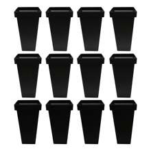 Rainaut 12 Pcs Flower Buckets 13.4 Inch Modern Floral Bucket Freestanding Plastic Flower Vases Floral Centerpiece Container For Table Home Wedding Party Decoration Decor (Black)[Best Gift For Family&Friends] - 黑色 - 查看 7