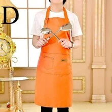 厨师服务员咖啡店服务生纯色厨房围裙理发师围裙厨房配件女士男士烧烤 - 彩色 - 查看 5