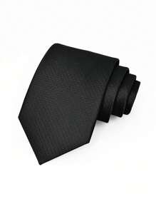 1 pieza Corbata casual y de negocios de unicolor de poliéster, a cuadros pequeños en color burdeos y negro, unisex, para todas las estaciones para hombres - Multicolor - Ver 17