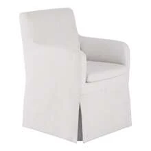 My Texas House Wren Slipcover Dining Chair With Rolling Caster Wheels Cream Linen Fabric - Như hình ảnh như hình ảnh - Xem 8