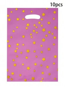 10 sztuk Biały Wzór Gwiazdy Torebki Prezentowe/Torebki Prezentowe, Odpowiednie Na Imprezy I Codzienne Użytkowanie, Foliowe Torebki Z Jednolitym Kolorem Małe Torby Prezentowe Pentagram, Torebki Na Cukierki, Torby Prezentowe Na Imprezę Urodzinową - Wielokolorowe - Zobacz 11