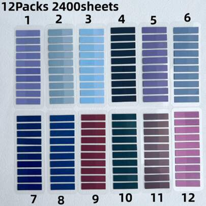 6/12 buc. (1200/2400 foi) bilete autocolante colorate, transparente, autoadezive, marcaje tip index, steaguri autocolante, papetărie pentru școală și birou