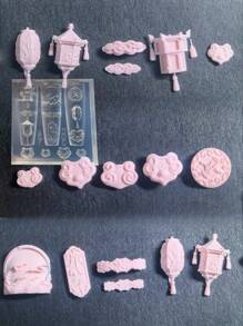 1 件中国风灯笼形美甲模板模具，手工 DIY 美甲配件装饰