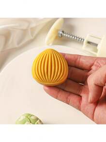3pcs Chestnut MoonCake Mold Set 50g, Mid Autumn Festival DIY Hand Press Cookie Stamps Pastry Tool Moon Cake Maker,Mung Bean Cake Mould,Fruit Cookie Cutters For Baking,1 Mold 2 Stamps - White - View 6