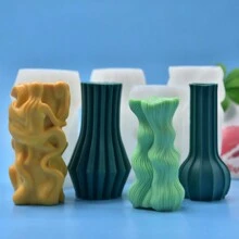 1 szt. Forma na świecę geometryczną - silikonowa forma na cylindryczną, falistą kolumnę geometryczną