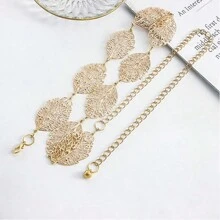 Retro Adjustable Metal Chain Belt Hollow Out Carved Waist Belts For Women For Dresses Chain Belt