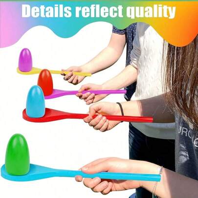 2pcs Egg Carrying Balance Ball Race Game Toys, Balance Spoon, Sensory Integration Training Equipment, Outdoor Exercise Game