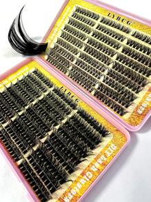 1片装 30D/40D/50D/60D/80D/100D 540/60簇 10-18mm 0.07mm CC卷翘簇状假睫毛，自然妆效，混合装，DIY睫毛嫁接，浓密假睫毛簇 - CC - 查看 3