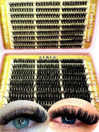 1pc 30D/40D/50D/60D/80D/100D 540/60 Cluster 10-18mm 0.07mm CC Curled Cluster False Eyelashes, Natural Look, Mixed Set, DIY Eyelash Extension, Thick False Eyelash Cluster