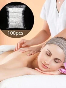 100条一次性SPA头带，柔软无纺布材质，弹性面部毛发带，可拉伸，适用于护肤、化妆、桑拿、洗脸等场合，适合女性，可作发饰、头巾、头带，秋冬季度假必备，女士头巾，柔软头巾，女士围巾 - 彩色 - 查看 5
