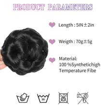 Syntetyczny klips do włosów Chignon Extension Clip In Hair Women Hairpiece Curly Hair Bun Fashion Hair Bag Hair Extension Hair Bands