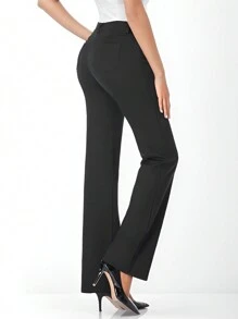 SANOPY Women's Pants,Pants For Women,Wide Leg Pants Woman,Women's Stretchy Bootcut Business Casual,Work Pants With Pockets - màu đen - Xem 2