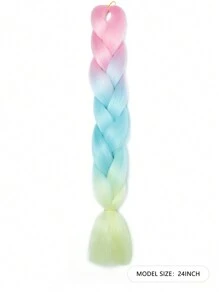 1入組漸層編織接發，預拉伸高溫鉤針編織頭髮 - 彩色 - 查看 9