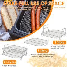 2Pcs Square Air Fryer Rack 8 Inch Stainless Steel Dehydrator Rack Stackable Air Fryer Racks Heat Resistant Square Racks Air Fryer Accessories Dishwasher Friendly For Square Air Fryer Oven