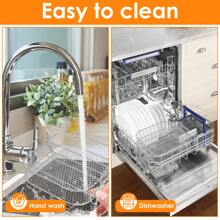 2Pcs Square Air Fryer Rack 8 Inch Stainless Steel Dehydrator Rack Stackable Air Fryer Racks Heat Resistant Square Racks Air Fryer Accessories Dishwasher Friendly For Square Air Fryer Oven