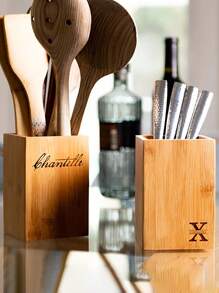 Customizable Logo Wooden Pen Holder, Personalized Pen & Pencil Stand | Teacher Appreciation Gift, Student, Coworker Festival Gift