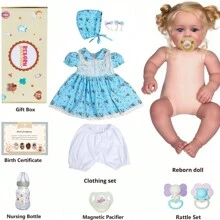 DreamyDolly 18 Inch Realistic-Newborn Baby Dolls  Lifelike Reborn Baby Dolls Blond Girl Handmade Real Life Dolls With Clothes For Kids Age 3+ Realistic Babies,Baby ,Reborn Baby ,Kids Toy,Realistic,Lifelike Baby Dolls,Toys ,Doll Toys   Realistic Newborn Baby Dolls - Lifelike Reborn Blond Girl Doll, Handmade Handcrafted With Soft Vinyl Body, Realistic Features, Blonde Hair, Complete Outfit Set - Perfect For Kids Age 3+ Pretend Play, Roleplay, Nursery Games & Birthday Gifts - Realistic Babies, Baby , Reborn Babies, Kids Toys, Lifelike Baby Dolls, Blond Girl Dolls, Handmade Dolls, Soft Body Dolls - Multicolor - View 10