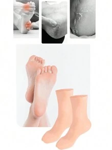 yuluan Silicone Moisturizing Soothing Mid-Calf Socks, 1 Pair High Elasticity Compression Socks, Reusable Aloe Vera Socks, Overnight Hydrating Spa Socks, Suitable For Women With Dry, Cracked Feet, High Elasticity Anti-Slip Moisturizing Gel Spa Socks, Suitable For Foot Repair, Dry, Cracked High Heels, Anti-Slip Gel Socks Suitable For Men And Women With Dry Skin, Rough Feet, Home Foot Care, Can Be Used With Your Favorite Lotions And Creams