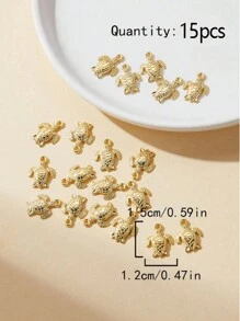 15 件随机油滴贝壳、海螺和海星形状珠宝吊坠，适合 DIY 项链手链制作节日