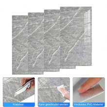 10x Marble Tiles Sticker Self-Adhesive Stick On Kitchen Bathroom Home Wall Decor - Light Grey - View 2