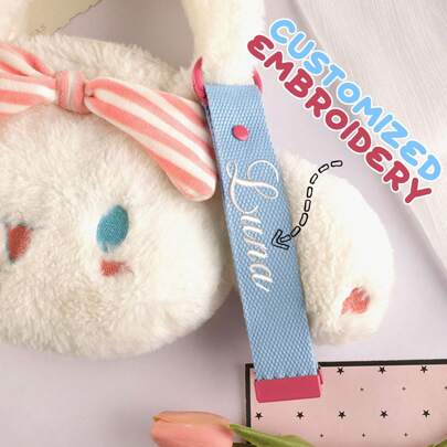 1pc Customized Embroidery INS Style Solid Color Canvas Strap, DIY Patch Handmade Contrast Color Luggage Tag Keychain Accessory, Suitable For Him/Her, Boyfriend, Girlfriend, Mom, Dad, Family, Friends, Anniversary, Valentine's Day, Mother's Day, Birthday, Father's Day, Graduation, Gift,Practical,Lightweight,All-Purpose,Colorful,Vintage,Cute,Funny,Contracted,Kawaii,Commuting,Leisure,Custom,Personalized,Unique,Customized,Girlfriend,Boyfriend,Family,Friends,Beach Bag