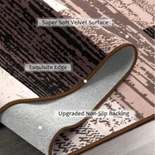 Modern Geometric Patchwork Area Rug, 5x8 Chocolate Large Rugs For Living Room, Rockwood Collection Indoor Rugs For Bedroom, Throw Carpet Floor Decor For Entryway Dining Room Office - màu nâu - Xem 4