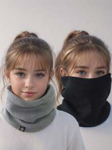 多功能防护面罩围巾，适合户外运动，单件装，冬季保暖围脖，男士滑雪围脖，女士围脖，男士抓绒围脖面罩，加厚防风围巾，寒冷天气防护，适合日常穿着 - 彩色 - 查看 4