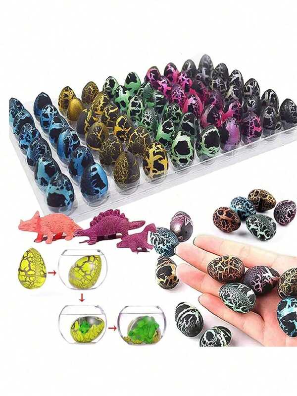 Random Shipping Easter Dinosaur Eggs, Dinosaur Egg Toys That Grow In Water, Easter Basket Science Kit, Novelty Toy, Easter Gift, With Assorted Color Dinosaur Eggs, Hatch & Grow Dinosaur Eggs