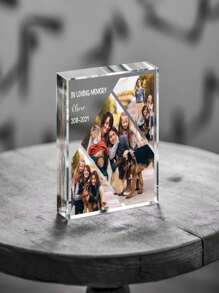 个性化亚克力相框、狗狗纪念相框、狗狗慰问礼物、宠物遗失礼物、亚克力照片打印块、定制亚克力相框、爱狗人士礼物 - 白色 - 查看 6