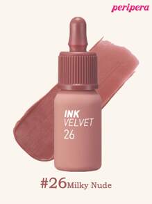 Peripera K-Beauty Ink 丝绒唇膏，显色度高，持久不脱色，轻盈质地，不含麸质，不含防腐剂，丝绒哑光唇膏，液体唇膏，顺滑易涂，持久显色，韩国化妆品 - #26 Well-made Nude - 查看 9